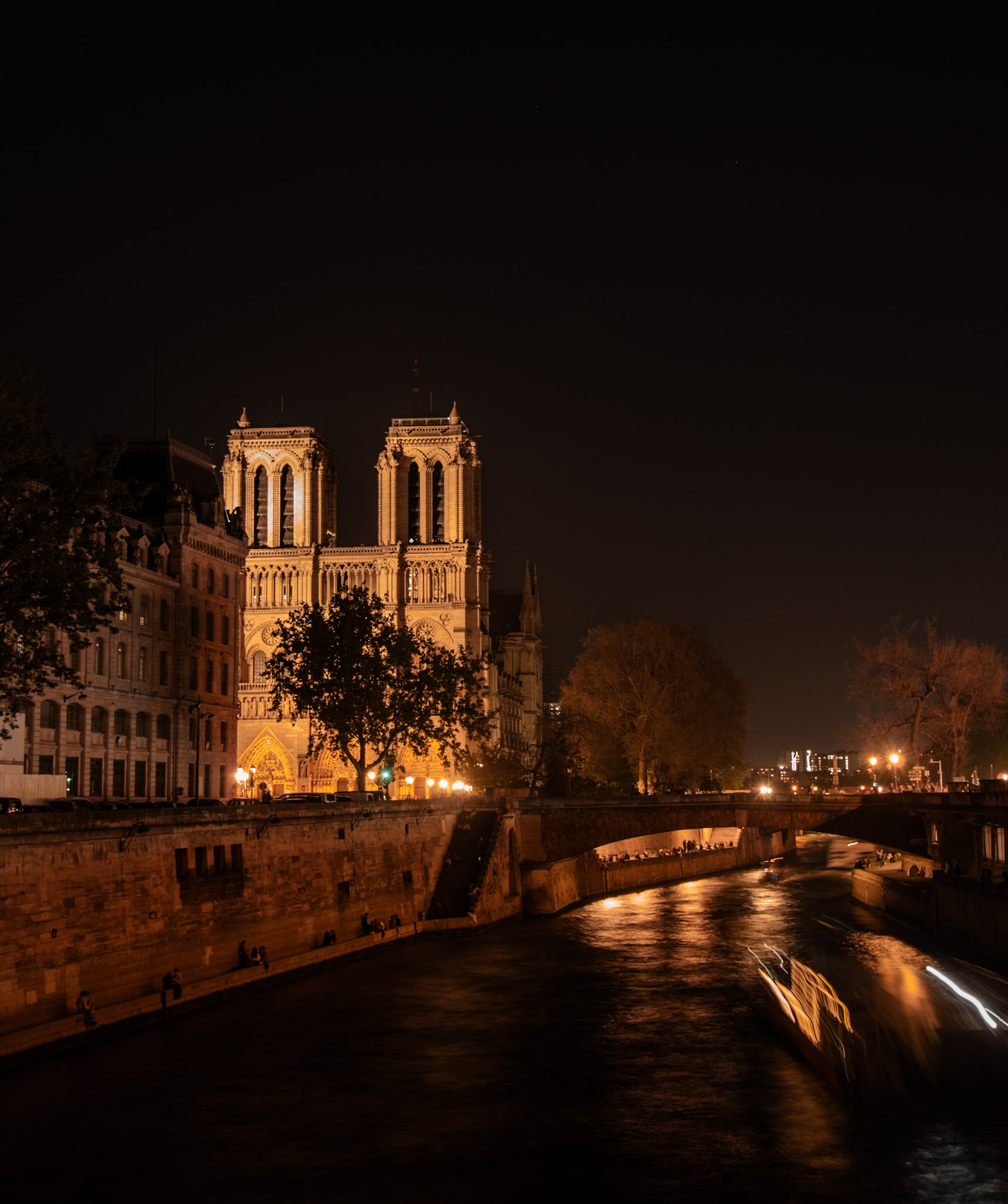 Notre-Dame at night, Paris