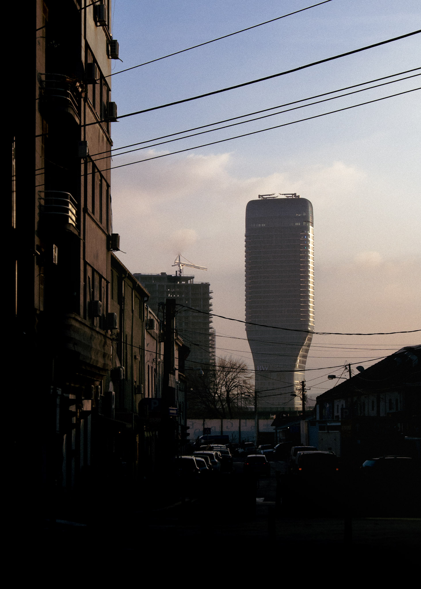City at dusk